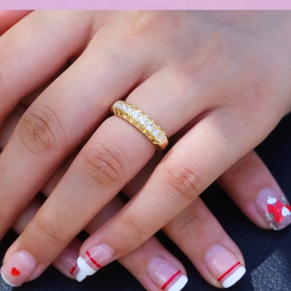 New 18K Gold Plated Engagement Party Diamond Ring - Picture 6 of 6